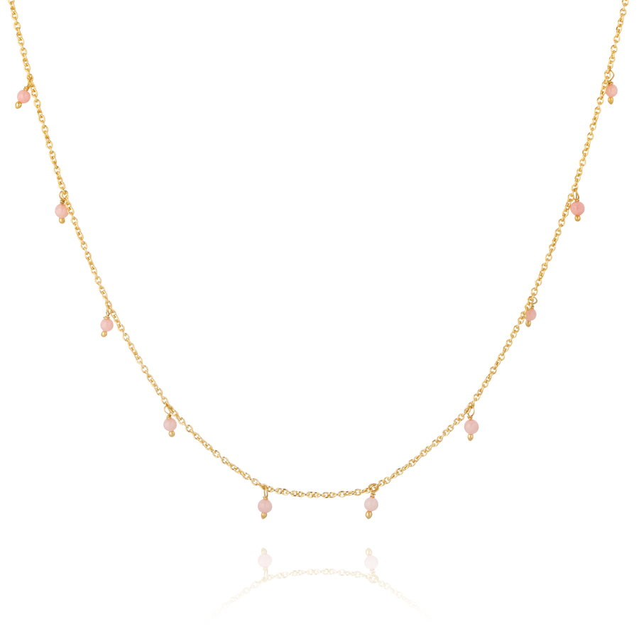 October Necklace - Pink Opal