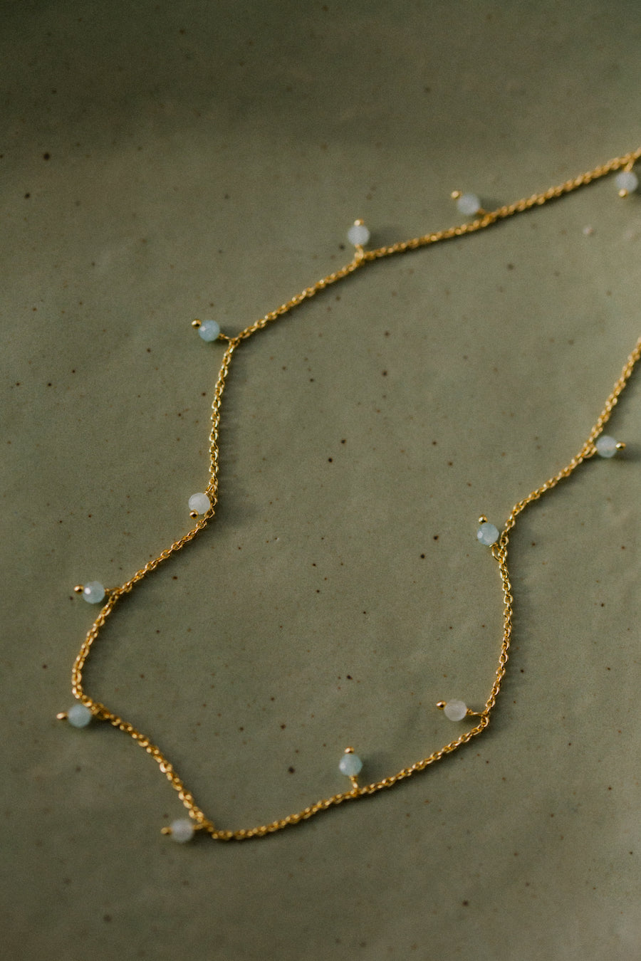 March Necklace - Milky Aqua